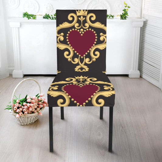 Luxury Royal Hearts Dining Chair Slip Cover | The Urban Clothing Shop™
