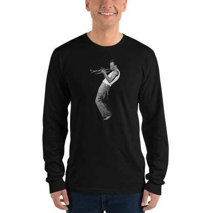 Miles Davis Playing his Trumpet Artwork Long Sleeve Shirt-1