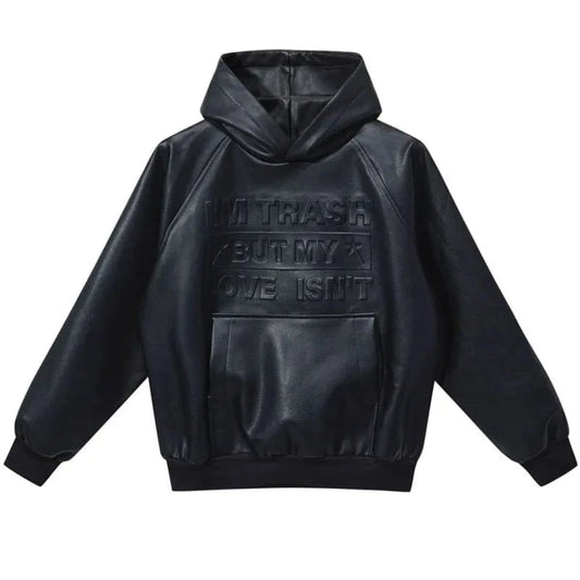 Made Extreme - Leather Letter Hoodie Jacket | The Urban Clothing Shop™