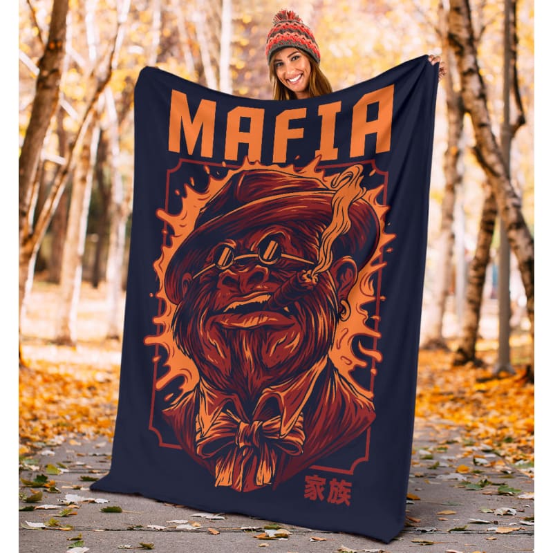 Mafia Art: Gangster Smoking Ape Premium Blanket | The Urban Clothing Shop™