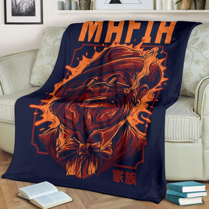 Mafia Art: Gangster Smoking Ape Premium Blanket | The Urban Clothing Shop™