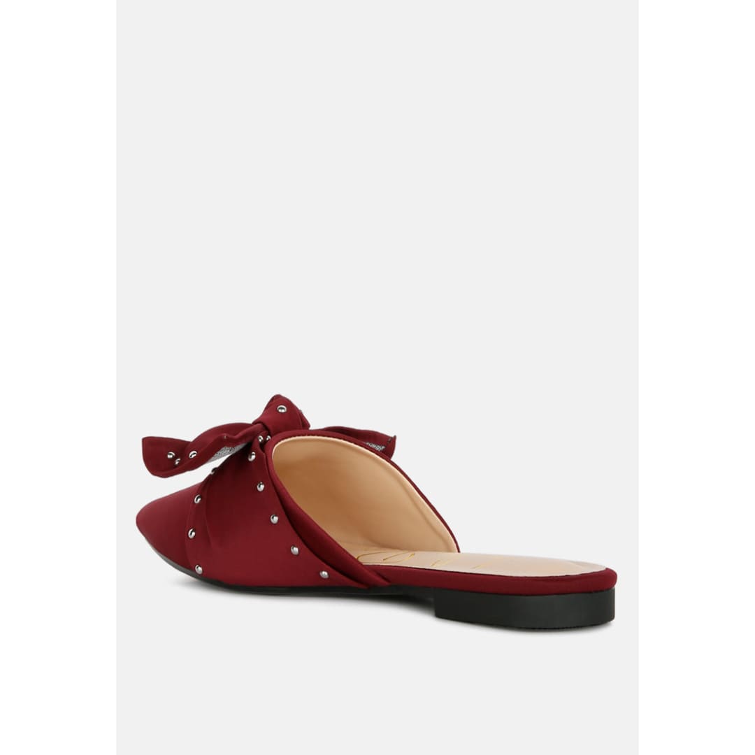 makeover studded bow flat mules | London Rag