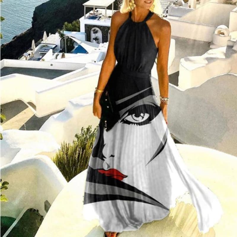 MANY FACES Off-Shoulder Long Summer Dress | The Urban Clothing Shop™