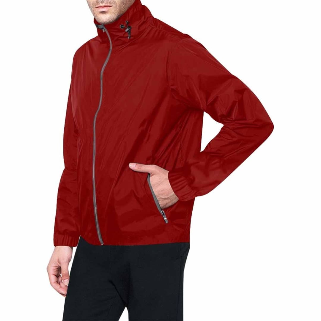 Maroon Red Hooded Windbreaker Jacket - Men / Women | IAA | inQue.Style