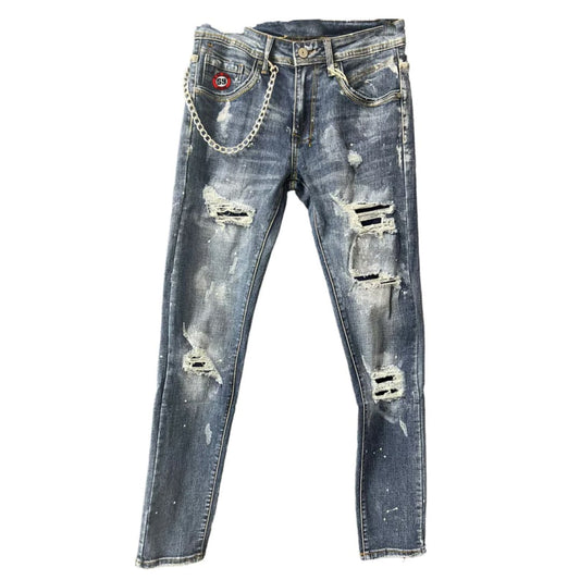 Men’s Blue Jeans Denim Destroyed LA VITA LOCA | De Puta Madre 69