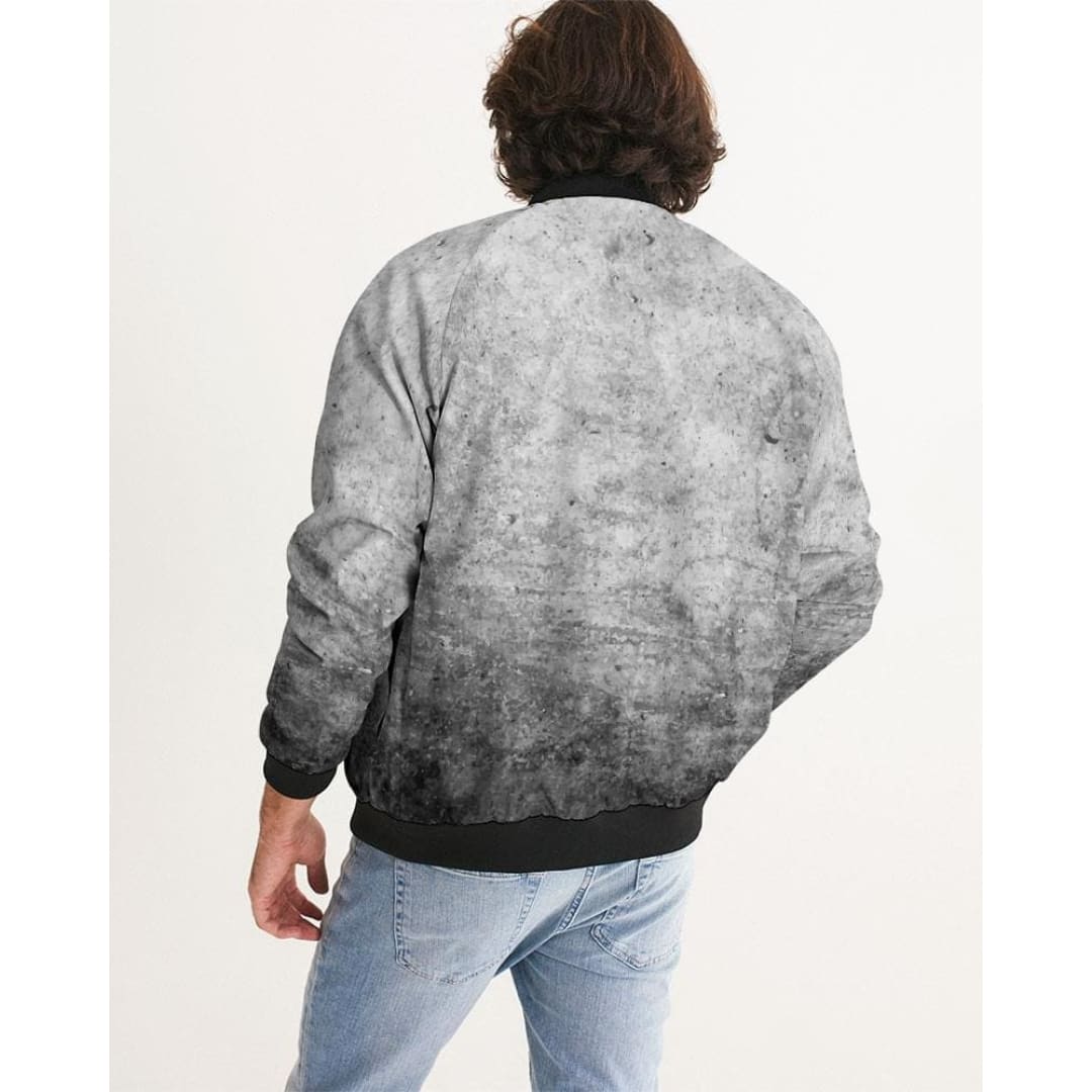 Mens Bomber Jacket Grey And Black Tie Dye Pattern | IKIN | inQue.Style