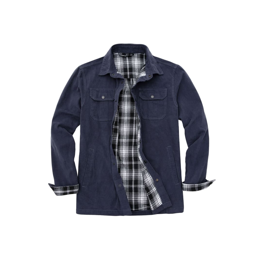 Men’s Flannel Lined Heavy Washed Cotton Outdoor Utility Shirt Jacket | FlannelGo