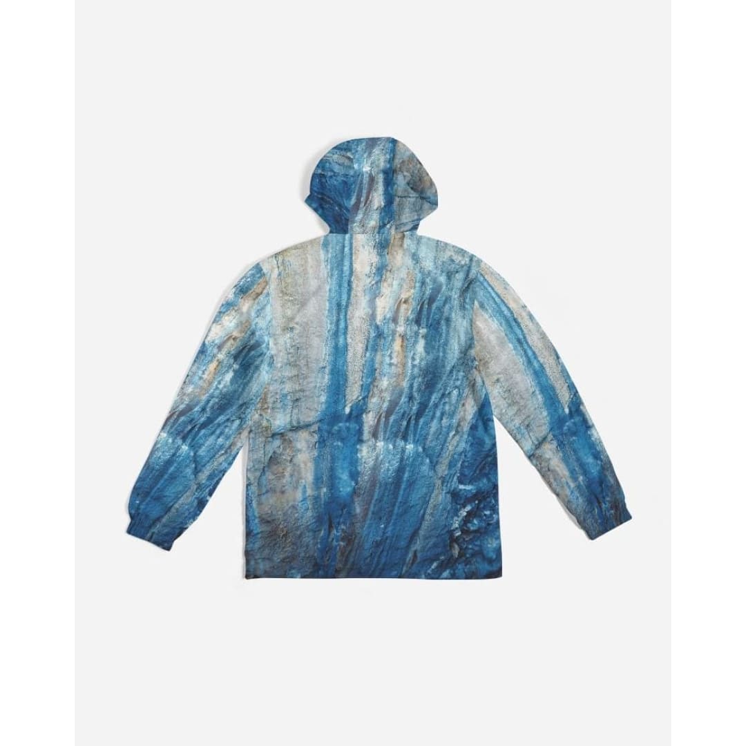 Mens Hooded Windbreaker - Blue Casual/sports Water Resistant Jacket - Jl5m0x | IKIN