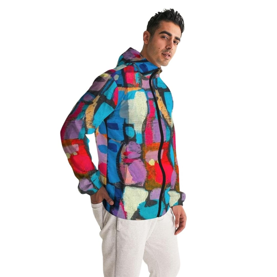 Mens Hooded Windbreaker - Multicolor Casual/sports Water Resistant Jacket - J7n50x | IKIN