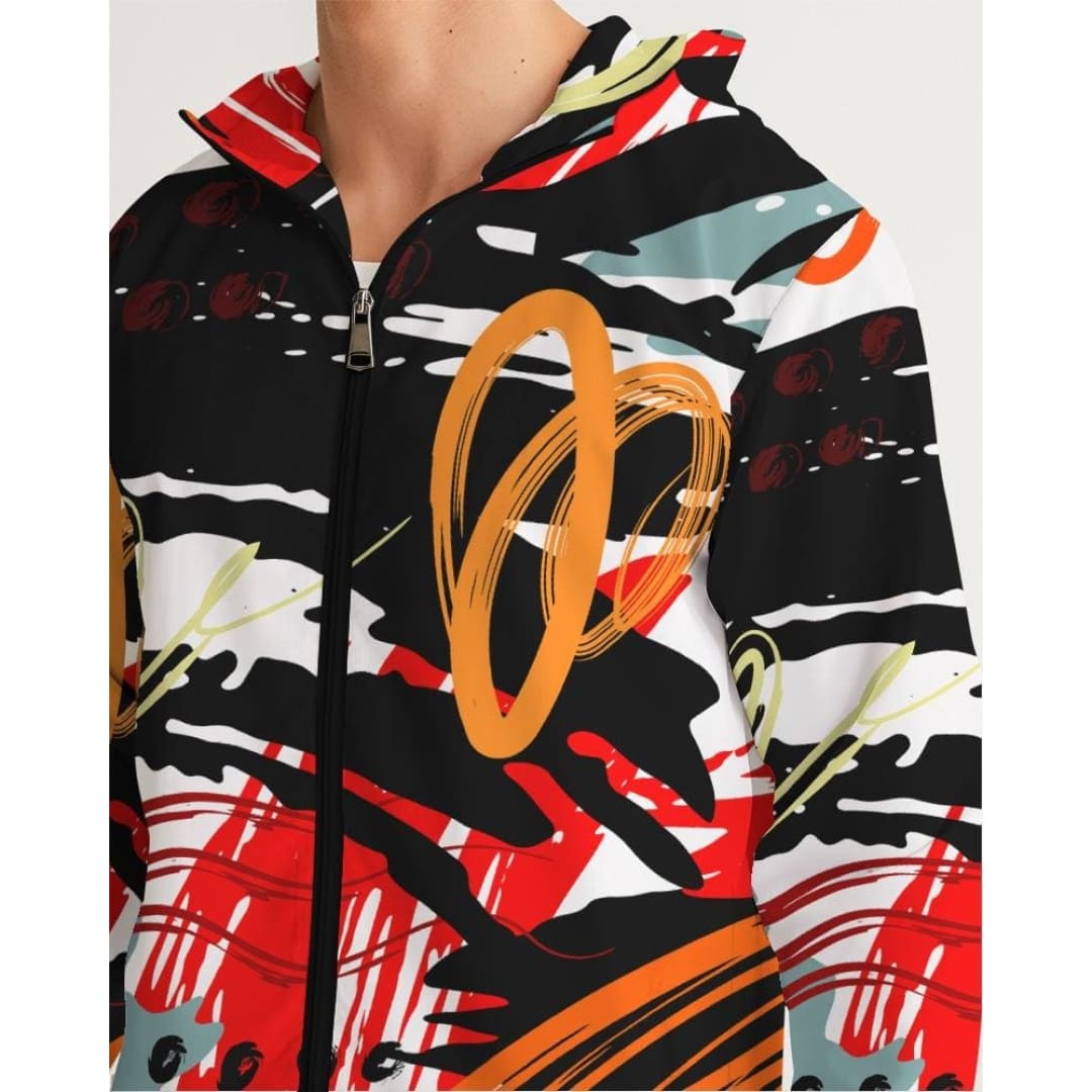 Mens Hooded Windbreaker - Multicolor Water Resistant Jacket - Ll4s0x | IKIN | inQue.Style