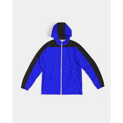 Mens Hooded Windbreaker - Royal Blue Water Resistant Jacket | IKIN | inQue.Style