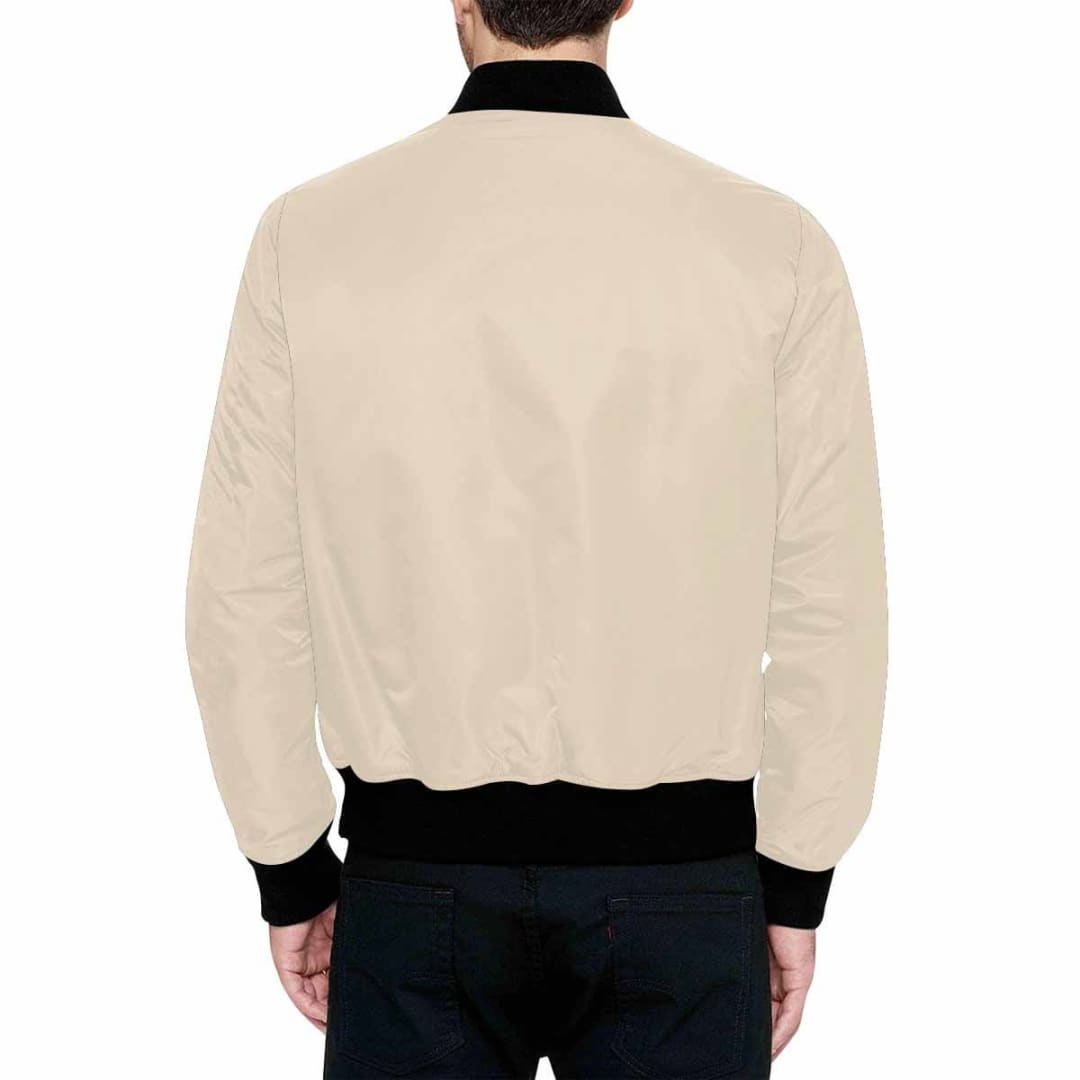 Mens Jacket Champagne Beige And Black Bomber Jacket | IAA | inQue.Style