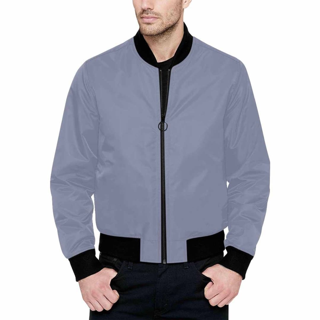 Mens Jacket Cool Gray And Black Bomber Jacket | IAA | inQue.Style