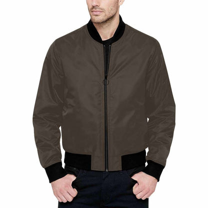 Mens Jacket Dark Taupe Brown And Black Bomber Jacket | IAA | inQue.Style