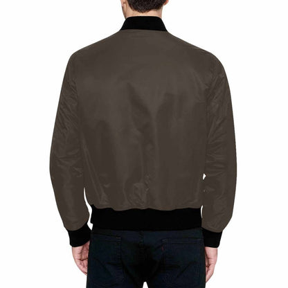 Mens Jacket Dark Taupe Brown And Black Bomber Jacket | IAA | inQue.Style