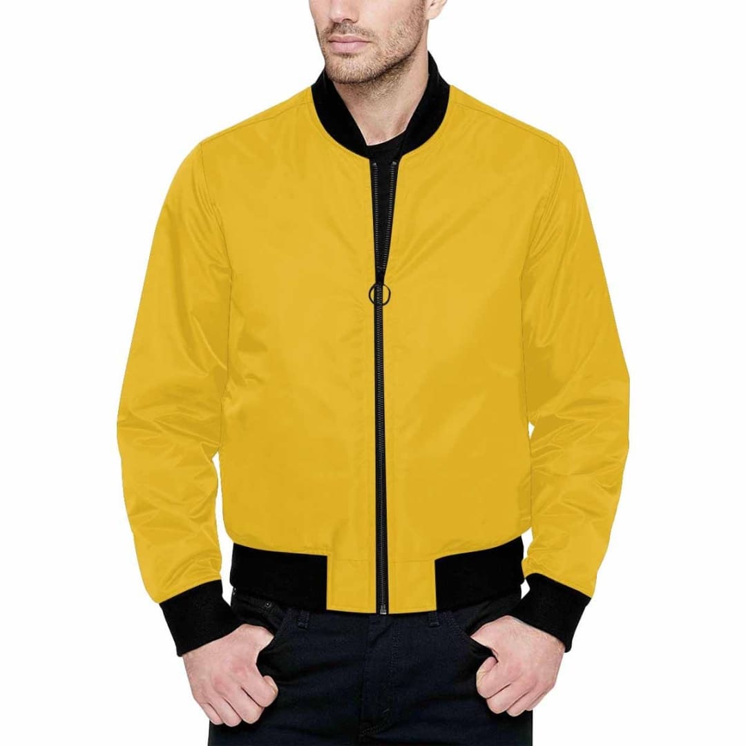 Mens Jacket Freesia Yellow And Black Bomber Jacket | IAA | inQue.Style