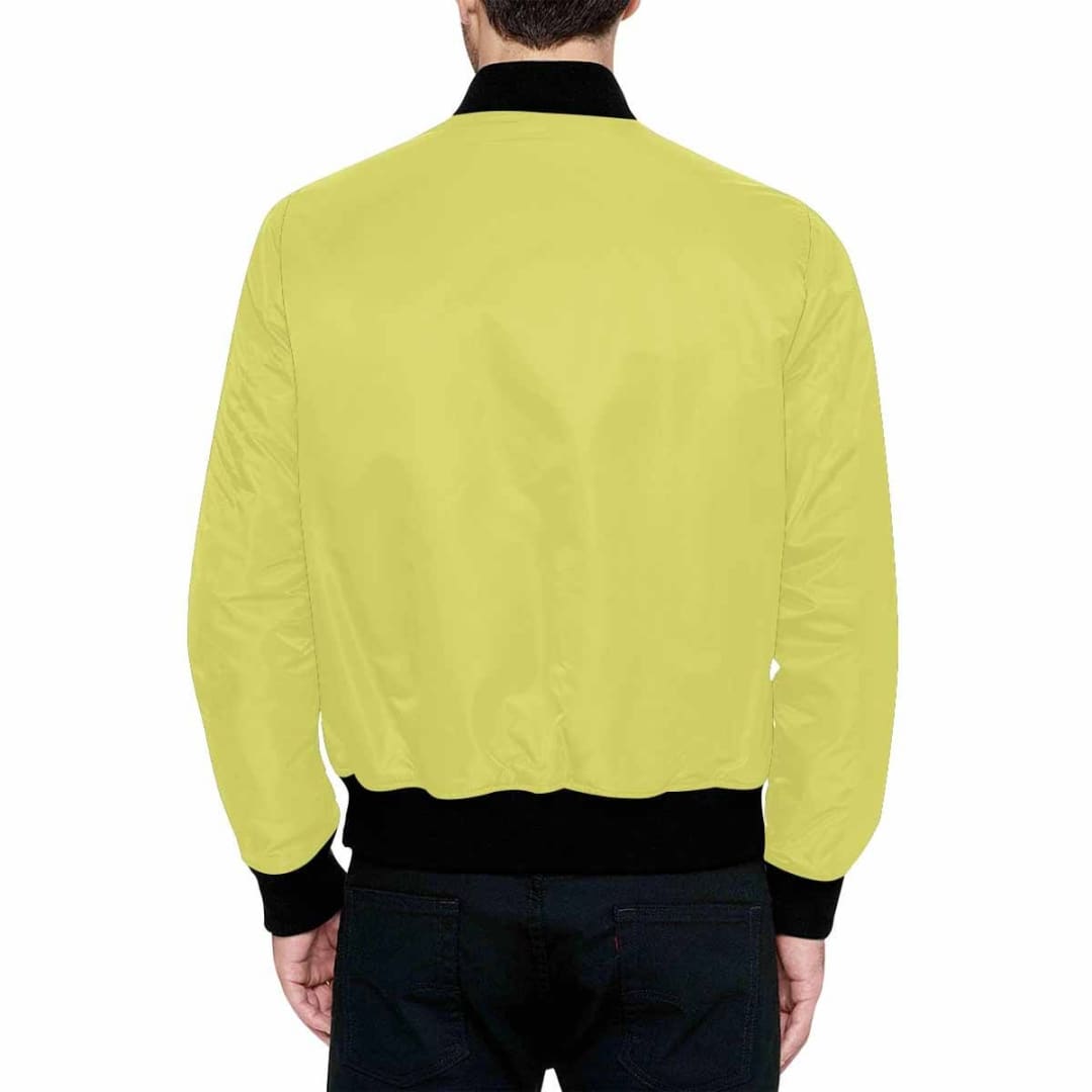 Mens Jacket Honeysuckle Yellow And Black Bomber Jacket | IAA | inQue.Style