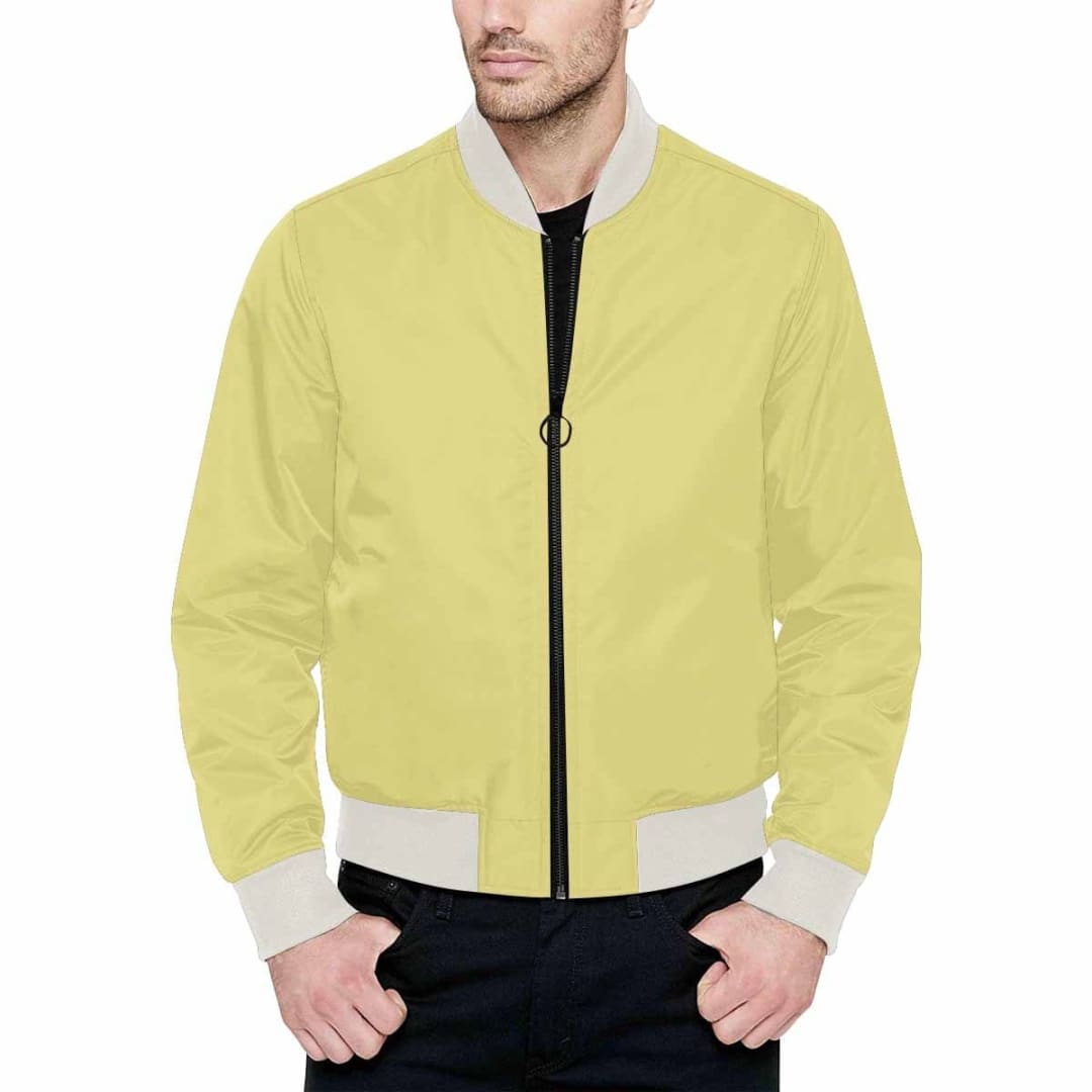Mens Jacket Khaki Yellow Bomber Jacket | IAA | inQue.Style