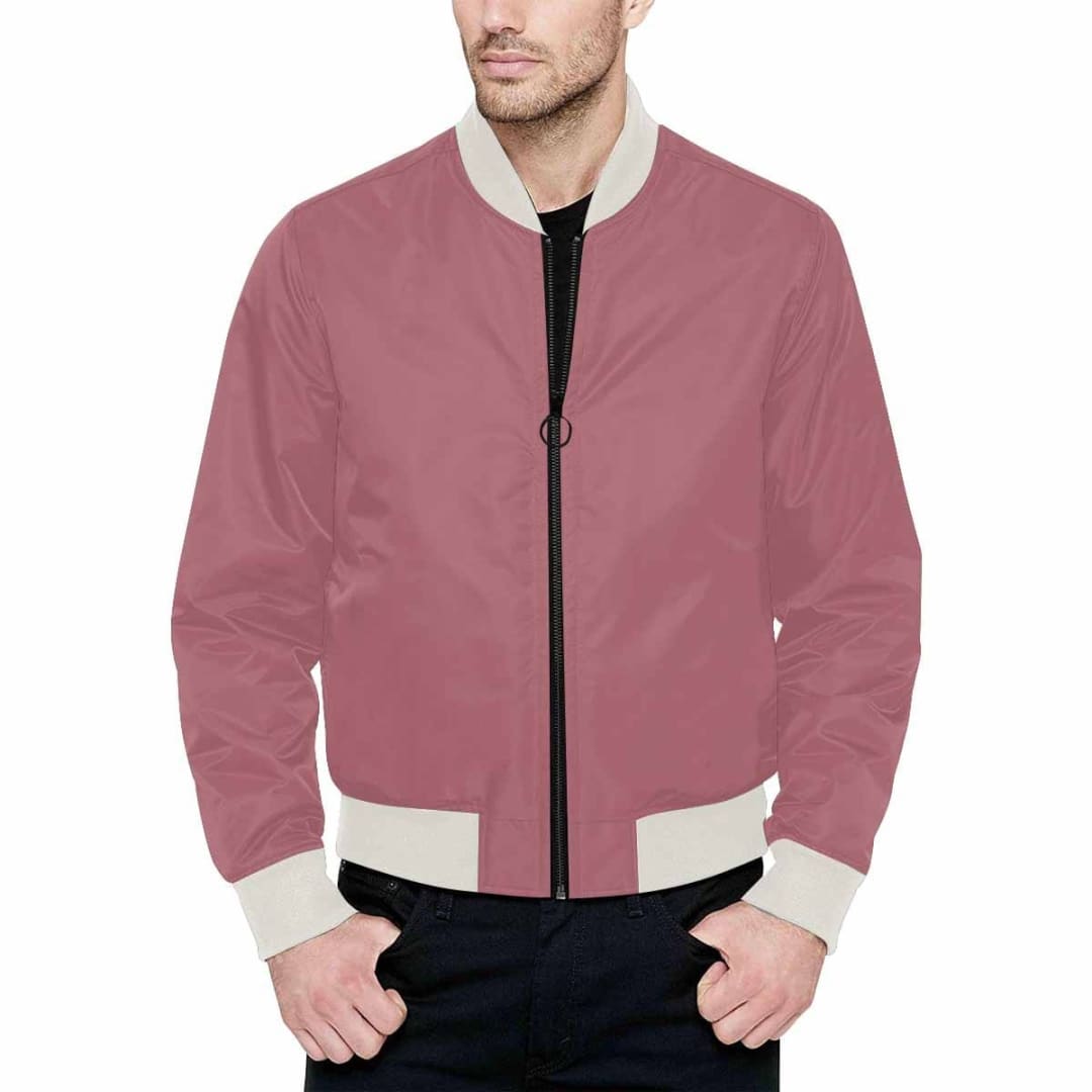 Mens Jacket Rose Gold Red Bomber Jacket | IAA | inQue.Style