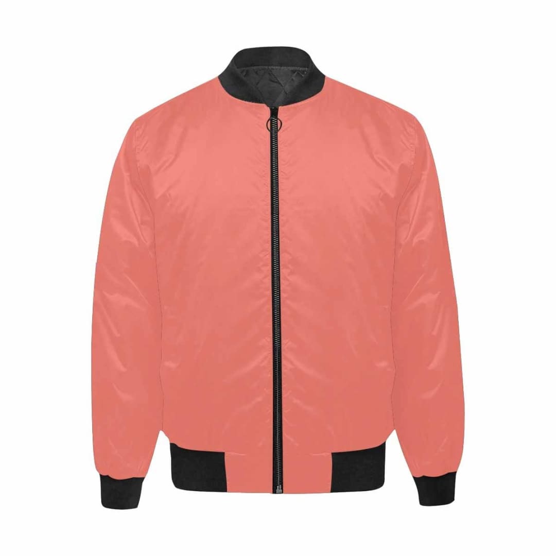 Mens Jacket Salmon Red And Black Bomber Jacket | IAA | inQue.Style