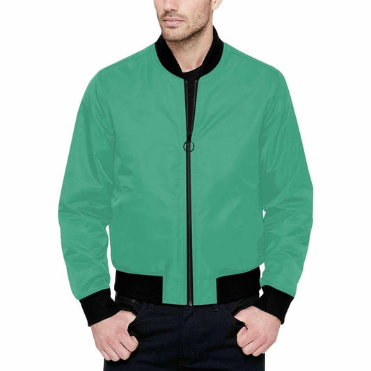 Mens Jacket Spearmint Green And Black Bomber Jacket | IAA | inQue.Style