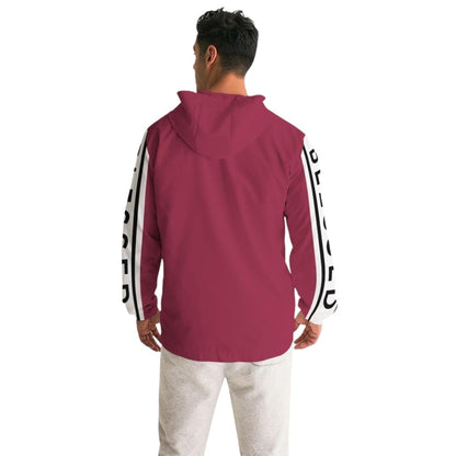 Mens Lightweight Windbreaker Jacket With Hood And Zipper Closure Blessed Sleeve