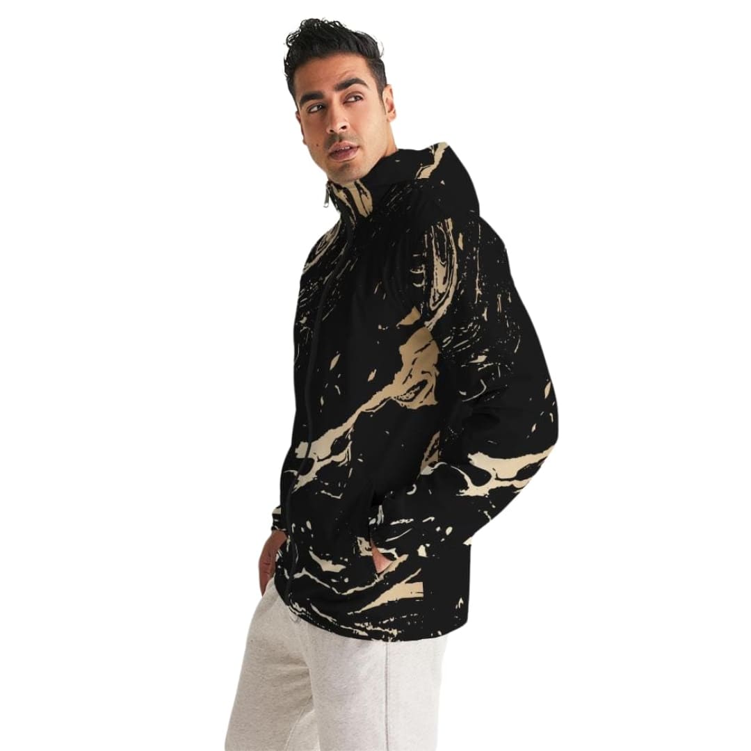 Mens Lightweight Windbreaker Jacket With Hood And Zipper Closure | IKIN | inQue.Style