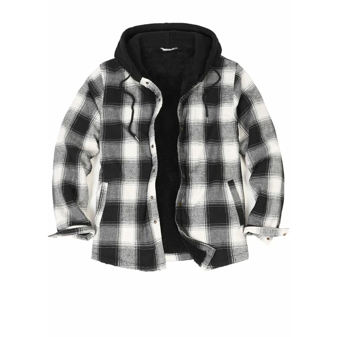 Men’s Matching Family Black White Snap Front Flannel Shirt Jacket | FlannelGo