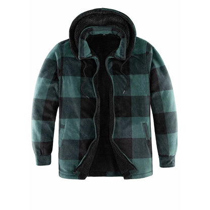 Men’s Matching Family Fleece Green Plaid Shirt Jacket | FlannelGo