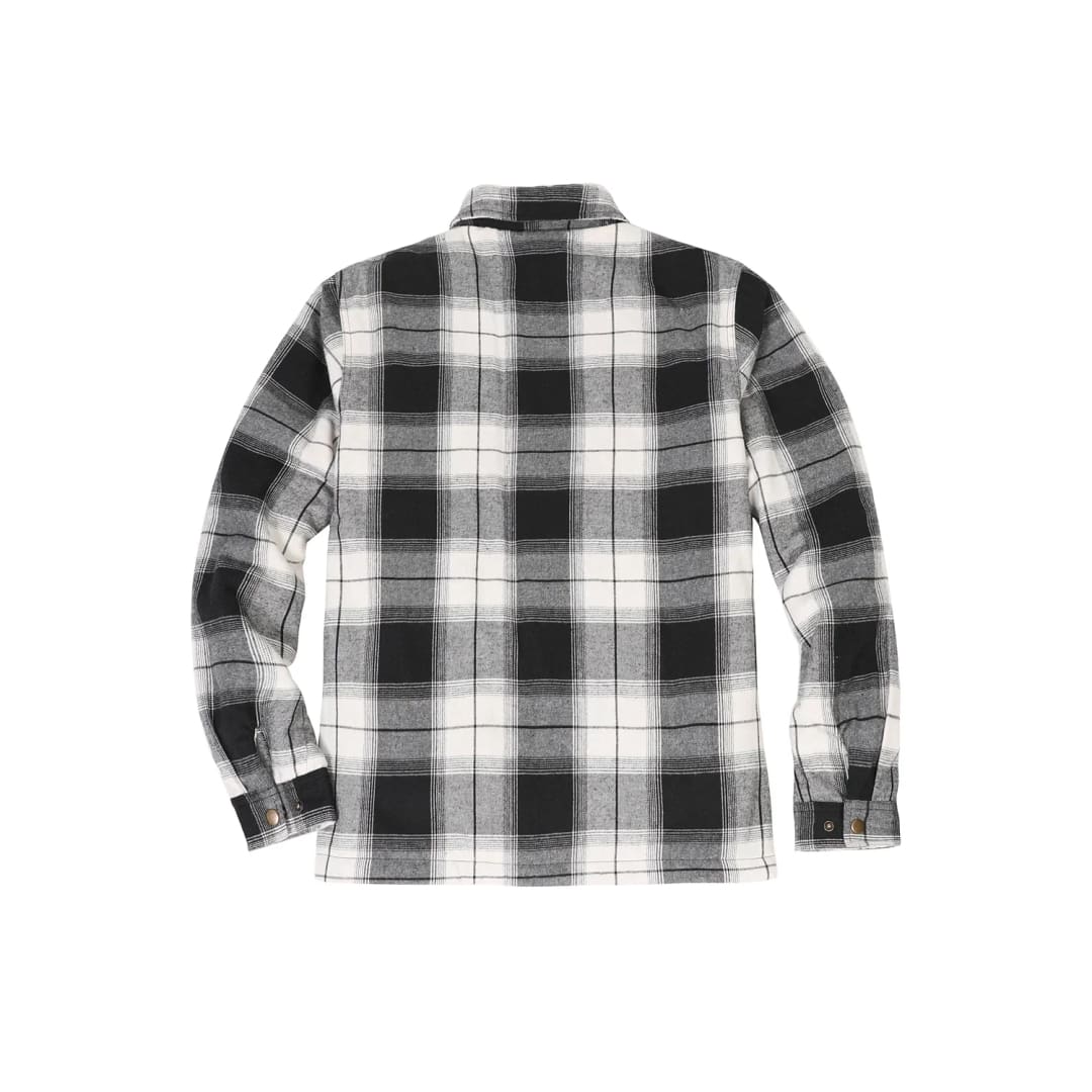 Men’s Matching Family Fleece Lined Black White Shacket | FlannelGo