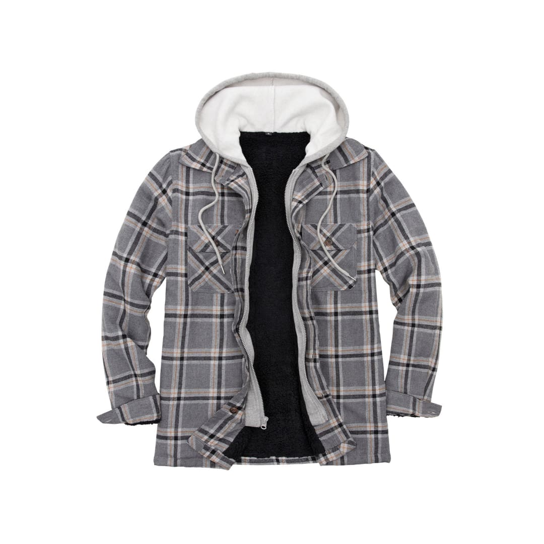 Men’s Matching Family Sherpa Lined Black White Flannel Jacket | FlannelGo