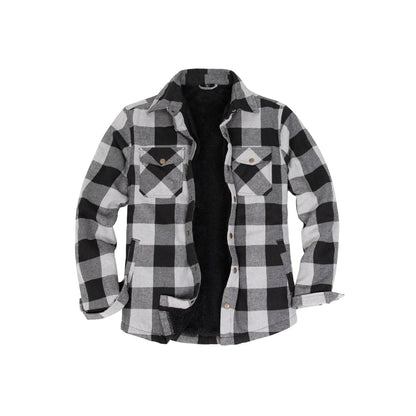 Men’s Matching Family Snap Front Black White Shacket | FlannelGo