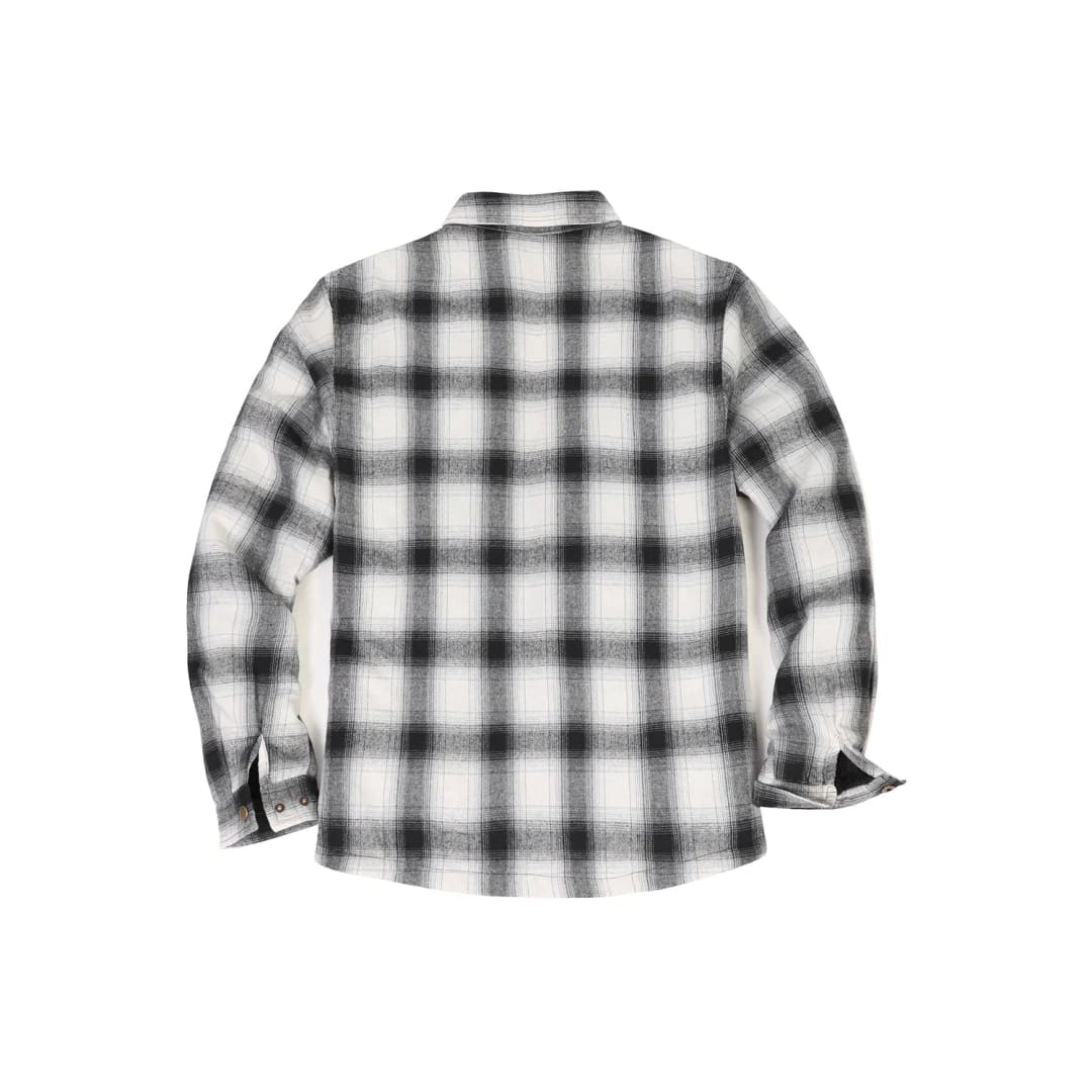 Men’s Matching Family Snap Front Black White Shacket | FlannelGo