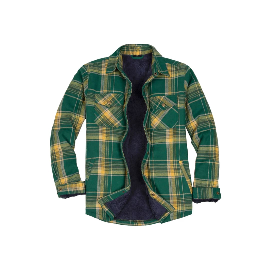 Men’s Matching Family Snap Front Green Plaid Shacket | FlannelGo