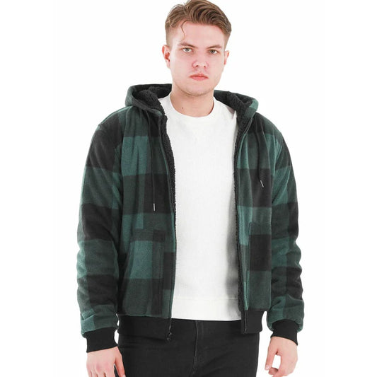 Men’s Matching Family Thick Green Plaid Hoodie | FlannelGo