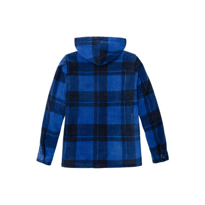 Men’s Sherpa Lined Fleece Plaid Shirt Jacket with Removable Hood | FlannelGo