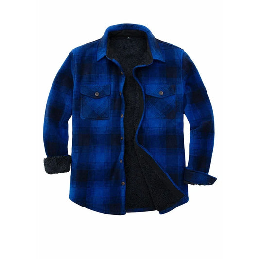 Men’s Sherpa Lined Shacket,Button Down Plaid | FlannelGo