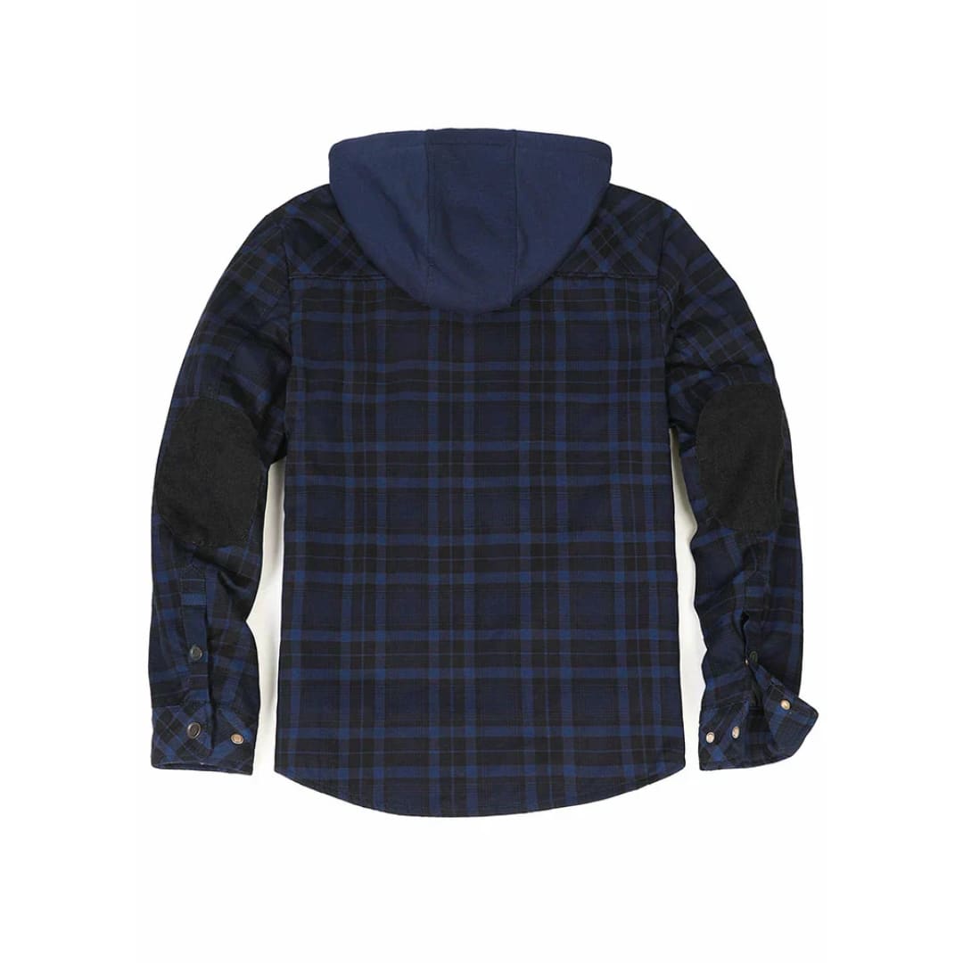 Men’s Sherpa Lined Water Repellent Flannel Jacket with Hood | FlannelGo
