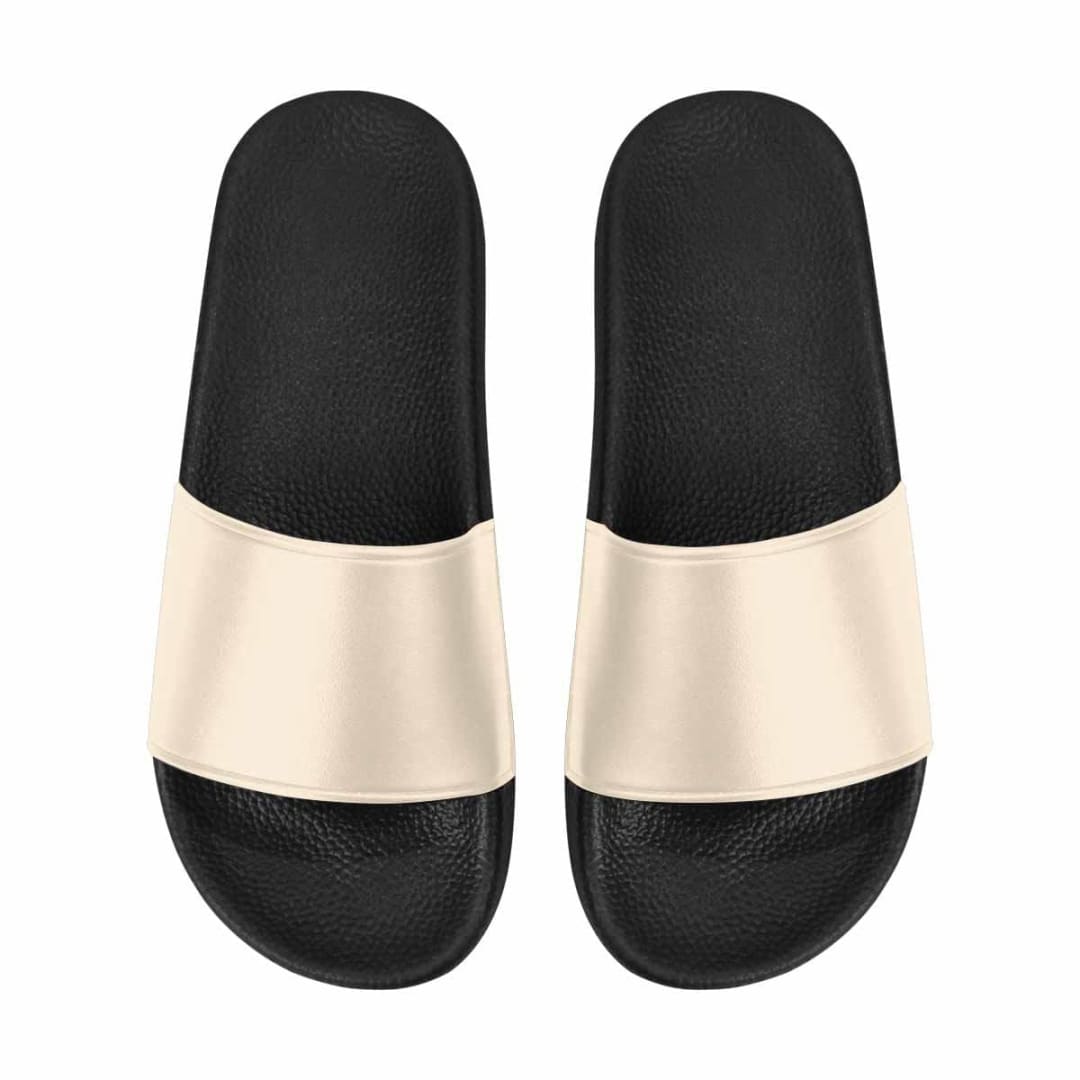 Mens Slide Sandals Champagne Brown Flip Flops | IAA | inQue.Style