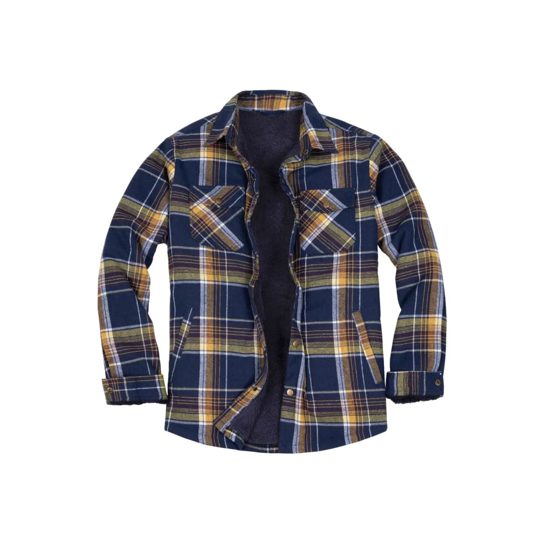 Men’s Snap Front Flannel Shirt Jacket Sherpa-Lined Plaid Shacket | FlannelGo