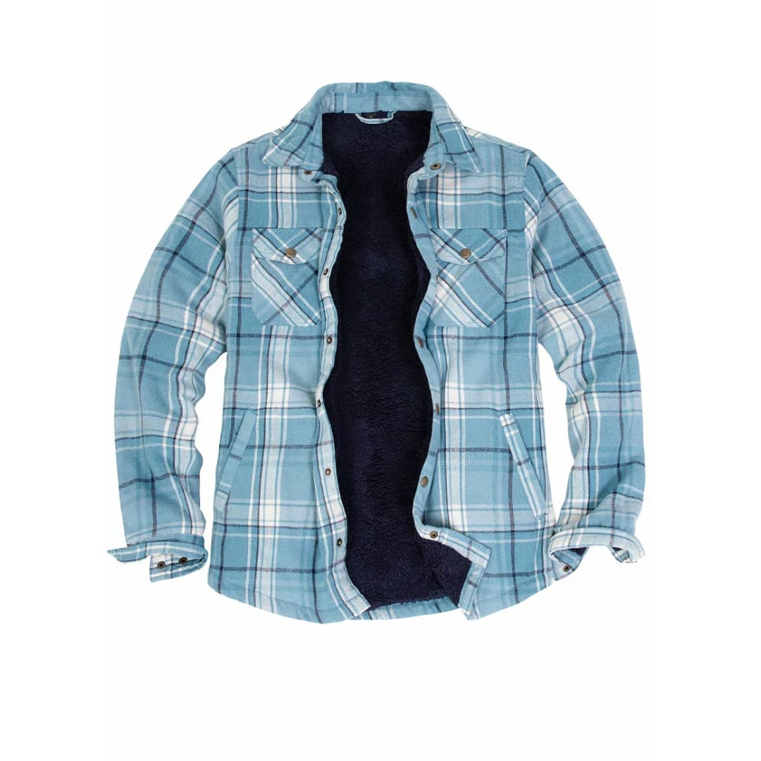 Men’s Snap Front Flannel Shirt Jacket Sherpa-Lined Plaid Shacket | FlannelGo