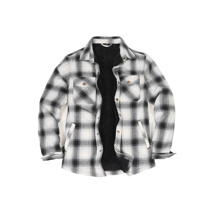 Men’s Snap Front Flannel Shirt Jacket Sherpa-Lined Plaid Shacket | FlannelGo