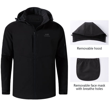 Men’s Splice Insulated Softshell Jackets with Face Cover | Bassdash