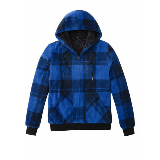 Men’s Thick Sherpa Lined Checkered Plaid Hoodie Jacket,Warm Sweatshirt | FlannelGo