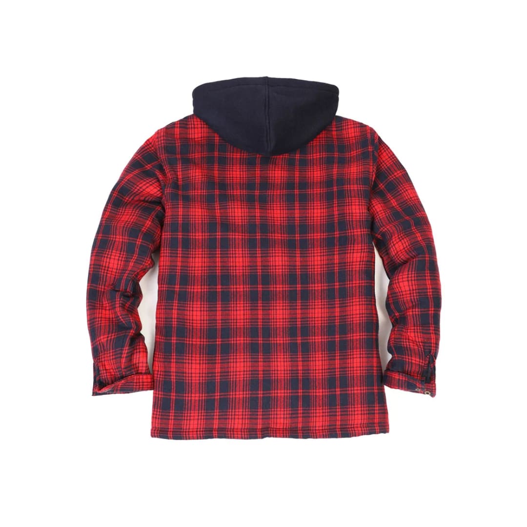 Men’s Thicken Plaid Hooded Flannel Shirt Jacket with Quilted Lined | FlannelGo