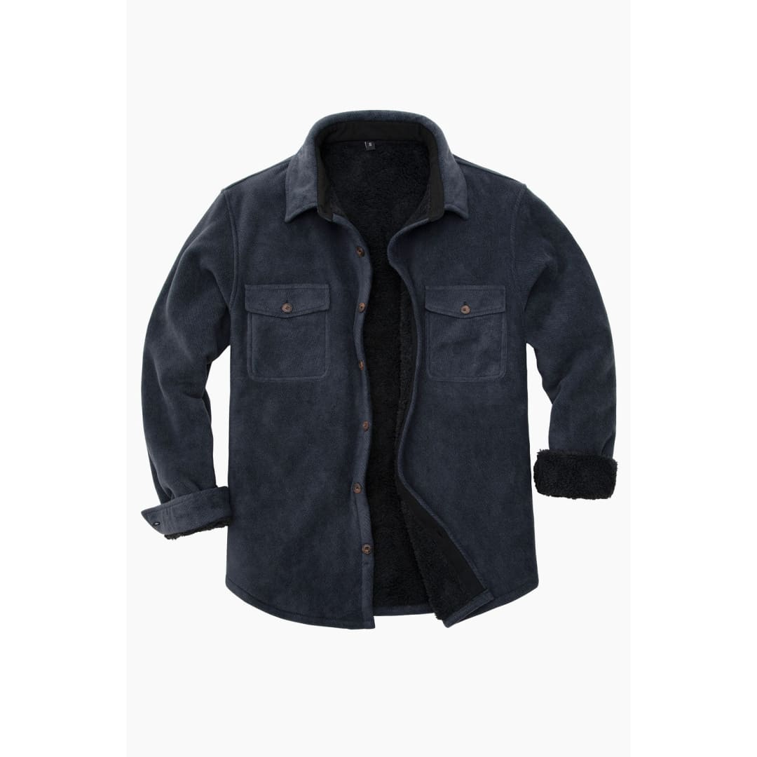 Men’s Warm Sherpa Lined Twill Fleece Shirt Jacket | FlannelGo