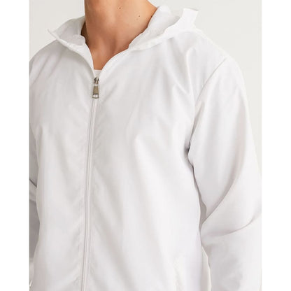 Mens Windbreaker Jacket With Hood White | IKIN | inQue.Style