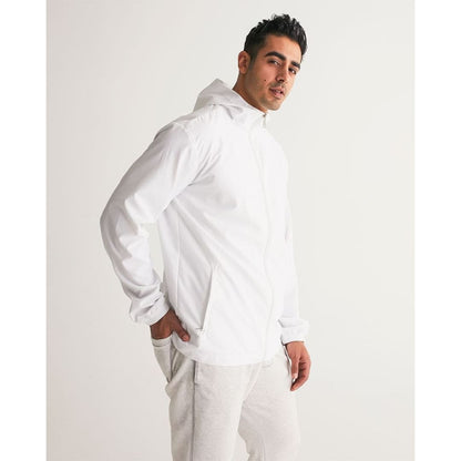 Mens Windbreaker Jacket With Hood White | IKIN | inQue.Style