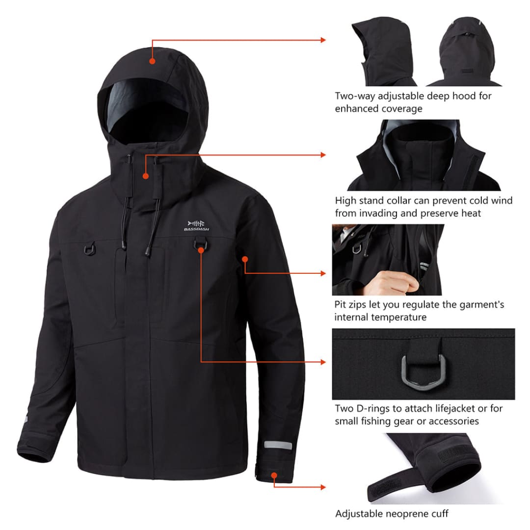 Mens’s Valor Breathable Waterproof Fishing Jacket | Bassdash