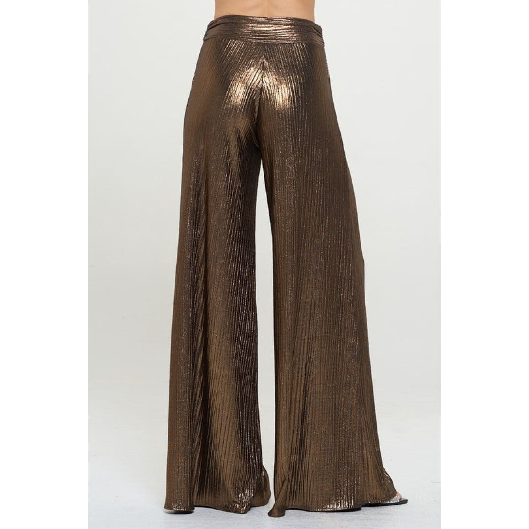 Metallic Pants with Elastic Waist | The Urban Clothing Shop™